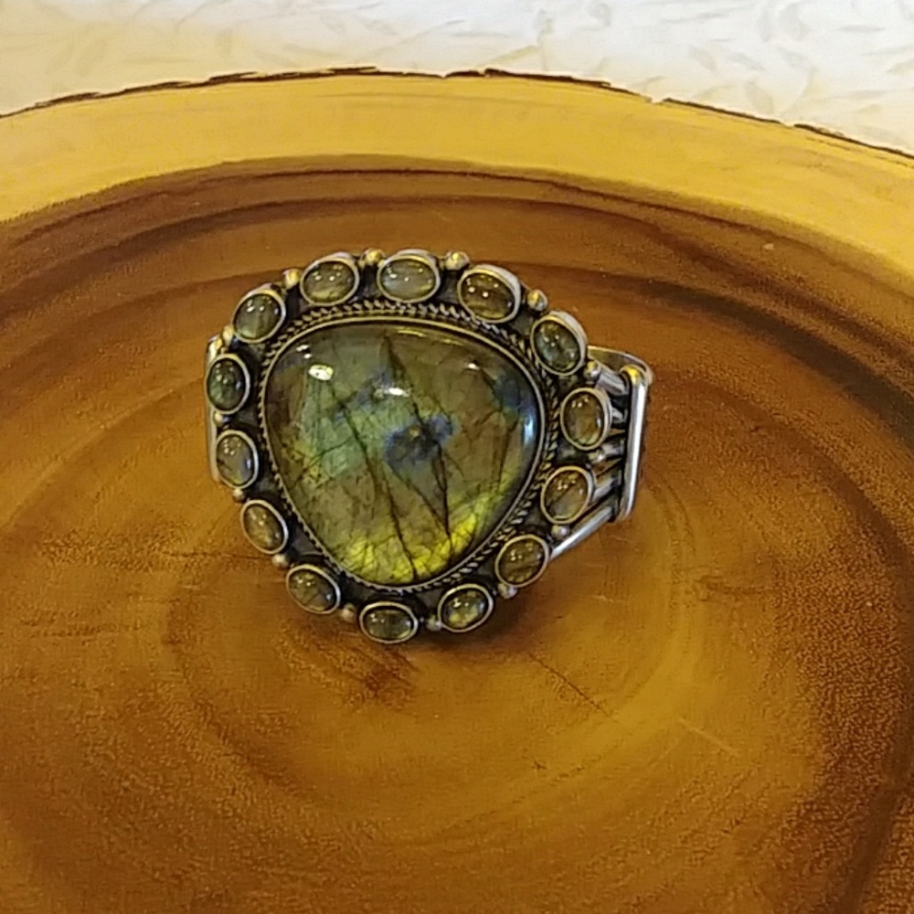 Sterling Labadorite cuff bracelet size 7